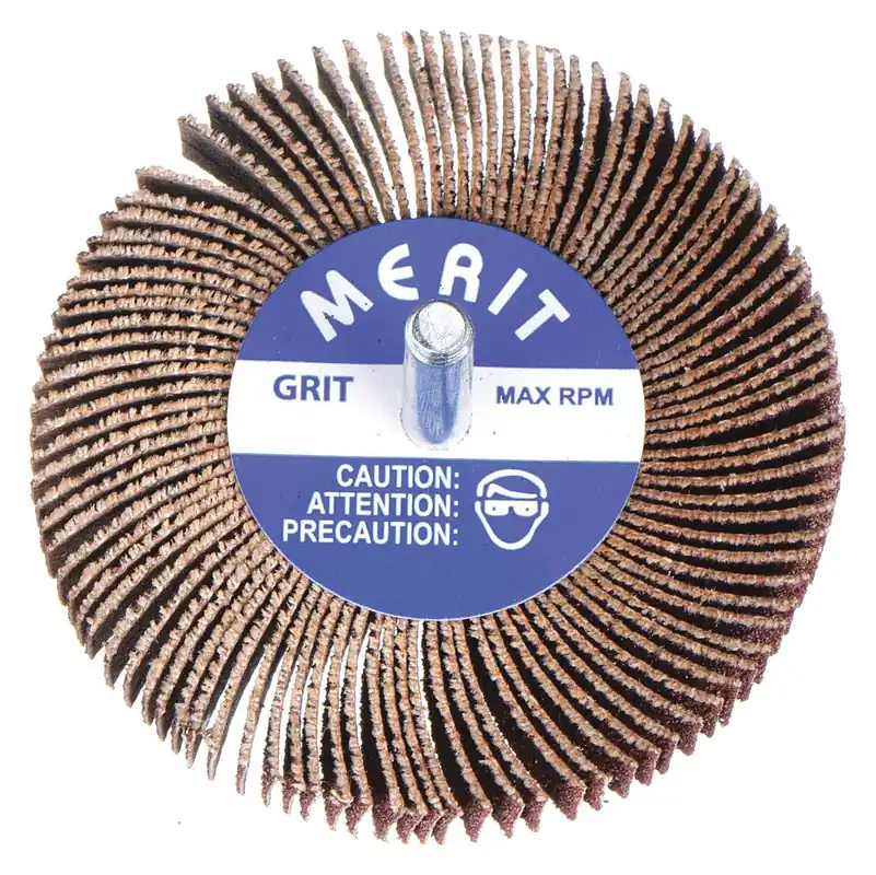 Norton 63642502600 Mounted Flap Wheel R207, 2 in Dia x 1 in W, 1/4 in Shank, P60 Aluminum Oxide, Coarse
