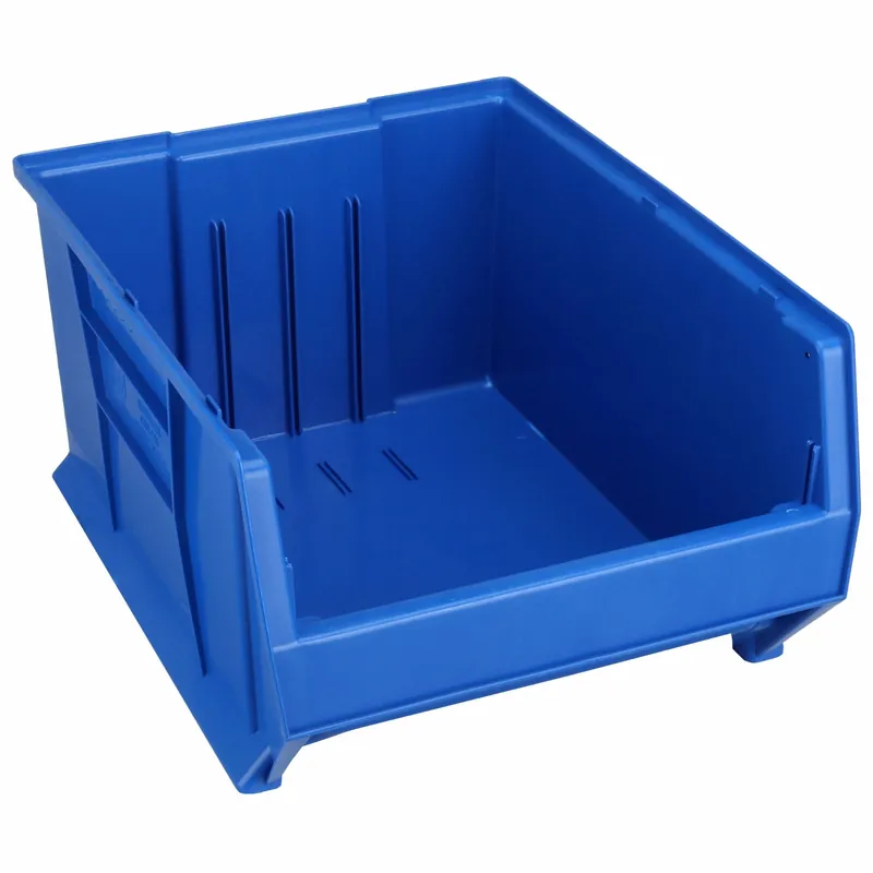 Quantum Storage Systems QUS995BL Stack & Hang Hopper Bin, 35-7/8 in L x 19-7/8 in W x 17-1/2 in H, Polypropylene, Blue, 150 lb Cap