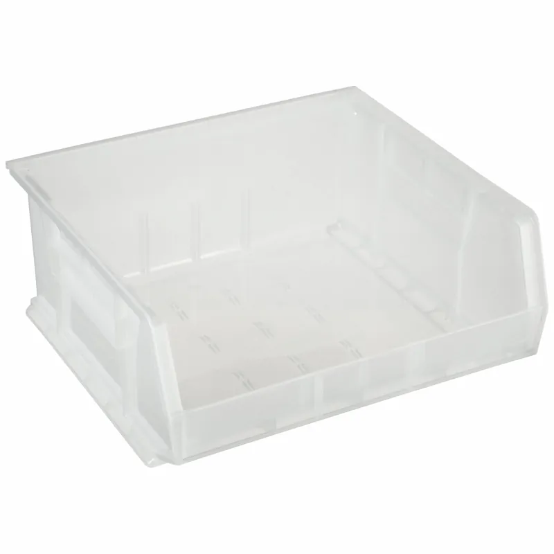 Akro-Mils 30250SCLAR Hang and Stack Bin, 16 1/2 in x 14 3/4 in x 7 in, Clear, Label Holder Included