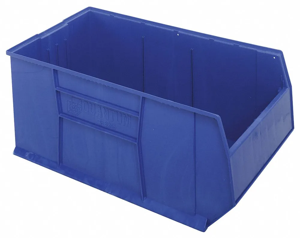 Quantum Storage Systems QRB246BL Hopper Bin, 41 7/8 in x 23 7/8 in x 17 1/2 in, Blue, Stacking Capable