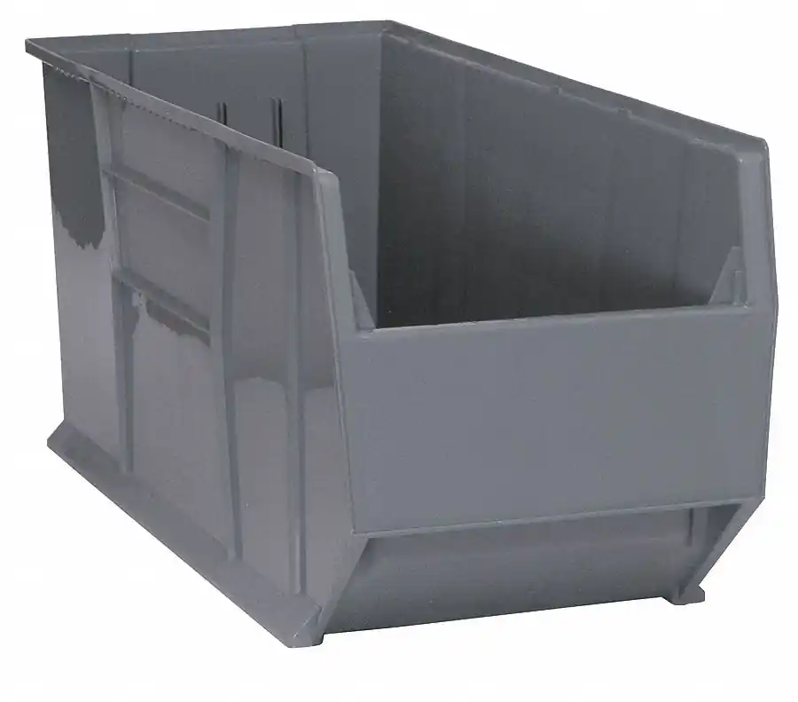 Quantum Storage Systems QRB166GY Hopper Bin, 41 7/8 in x 16 1/2 in x 17 1/2 in, Gray, Stacking Capable