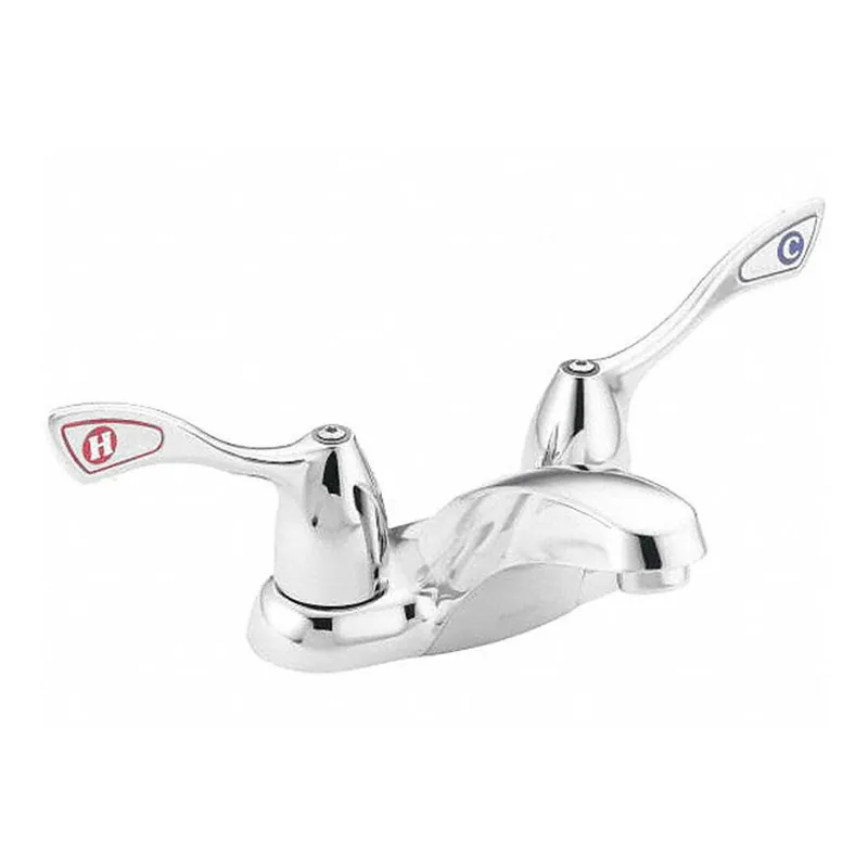 Moen 8800 M-Bition Low Arc Bathroom Faucet, Brass, Chrome Finish, 1.2 gpm, Centerset, Wristblade Handles