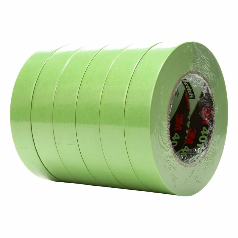 3M 401+ Painter‘s Tape, 15/16 in x 60 yd, 6.7 mil Thick, Green, Crepe Paper, Rubber, Indoor, 24 PK