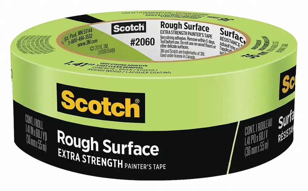 3M 2060 Painter‘s Tape, 1 3/8 in x 60 1/8 yd, 6 mil Thick, Green, Crepe Paper, Rough Surface, 24 PK