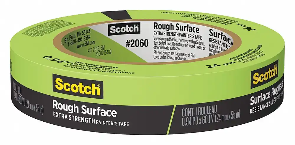 3M 2060 Painter‘s Tape, 15/16 in x 60 1/8 yd, 15 mil Thick, Green, Crepe Paper, Rough Surface, 36 PK