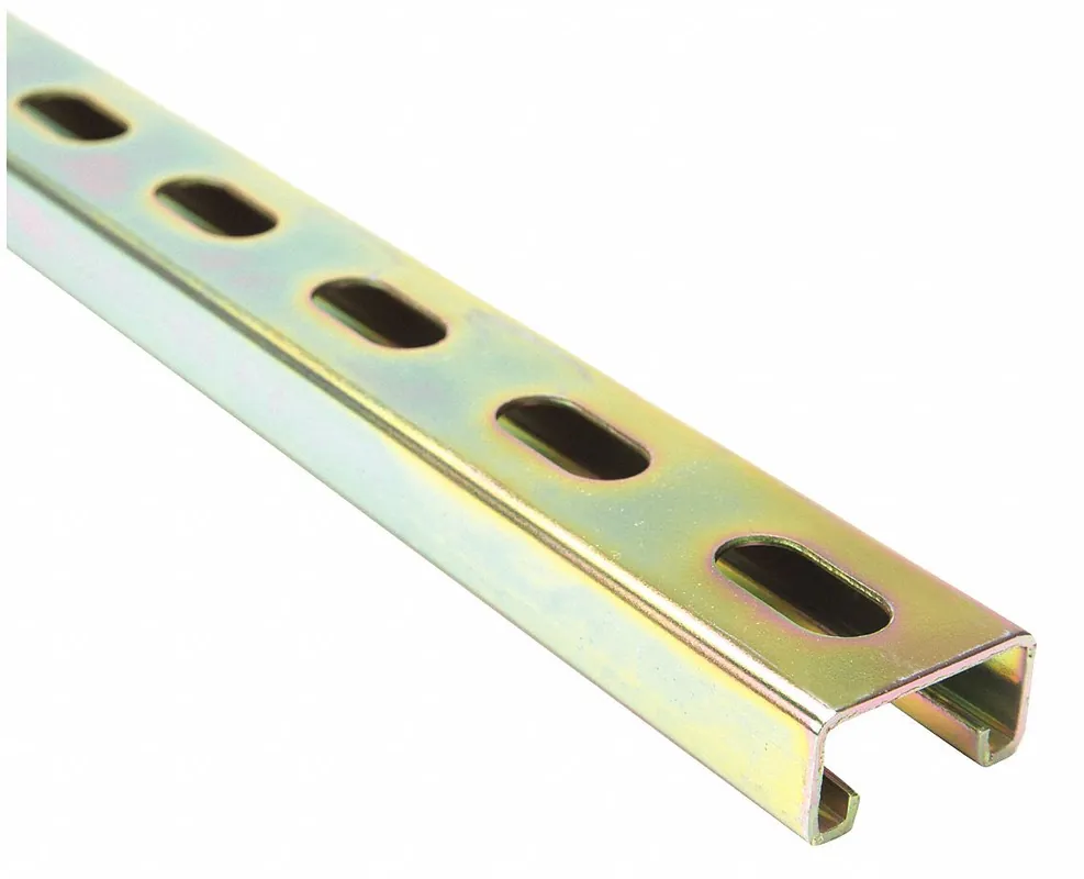 Superstrut FS-500SS GD Strut Channel - Slotted, Steel, Zinc-Plated, 14 ga, 10 ft, Silver, 1-5/8 in x 13/16 in