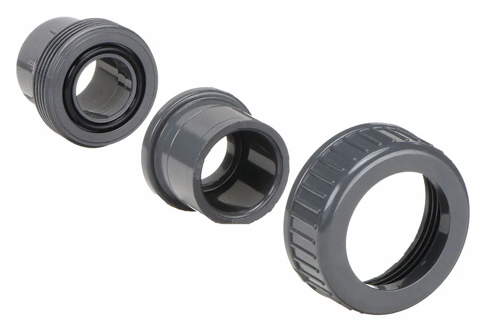 Approved Vendor 897-375-020 PVC Pipe Union, Schedule 80, 2 in Socket x Socket, Gray