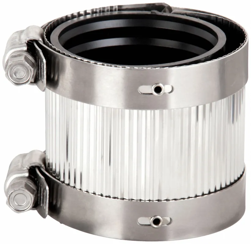 Approved Vendor 43403 Flexible No Hub Coupling, 2 in, Neoprene with SS Bands, Gray