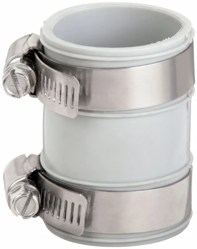 Approved Vendor DXTC-150 Flexible Pipe Coupling, 1-1/2 in x 1-1/4 in, PVC, Stainless Steel Worm Clamps