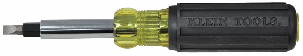 Klein Tools 32557 Multi-Bit Screwdriver / Nut Driver, 10-in-1, 6 Tips, Hex/Phillips/Slotted/Square, 7-3/4 in Overall