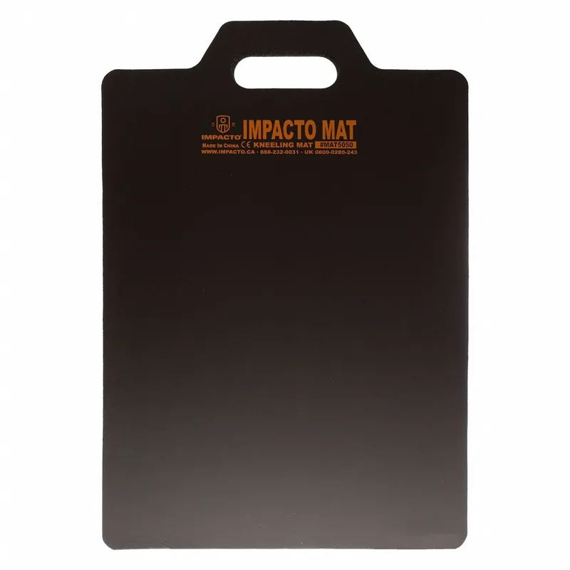 Impacto MAT5050 Kneeling Mat, 21x14x1 in, Foam/Rubber, Black, Tapered, Cutout Handle