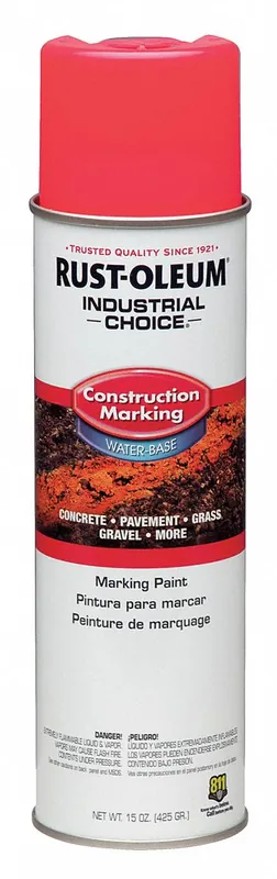Rust-Oleum 264702 Construction Marking Paint, Inverted Paint Dispensing, Fluorescent Pink, 20 oz