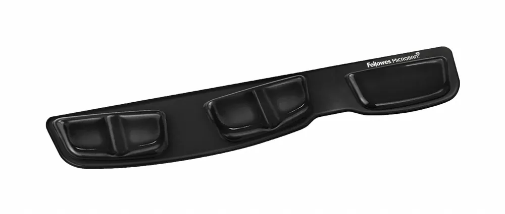 Fellowes 9183201 Health-V Palm Support, Gel/Polyurethane, 18-1/4 in L, Black, Anti-Microbial