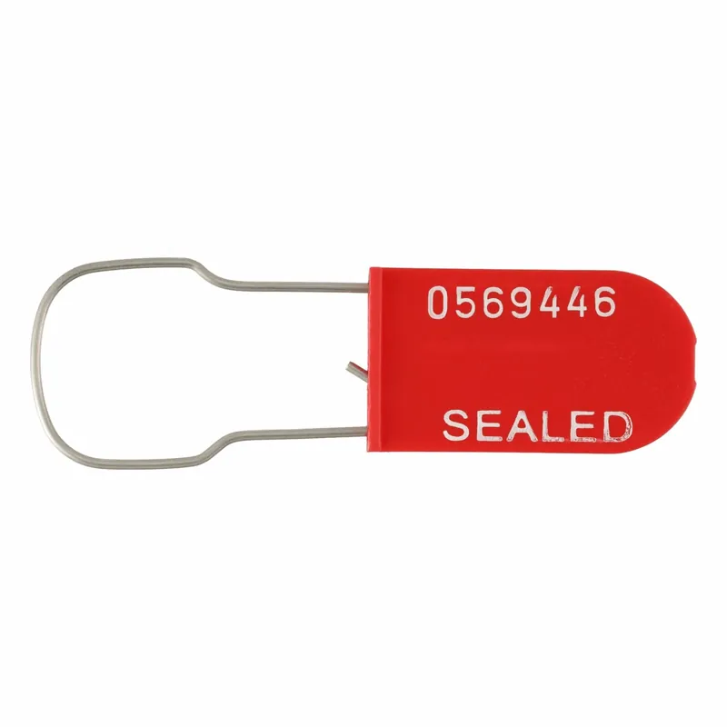 Tydenbrooks 1069498 Padlock Seal, Red Plastic with Wire Hasp, 8 lb Breaking Strength, 100 PK