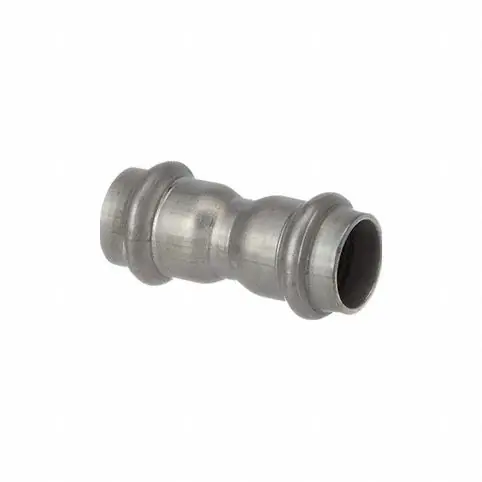 Viega Propress 80265 Press Coupling, 1/2 in Copper, 316 Stainless Steel, Rolled Center Stop, 10 PK