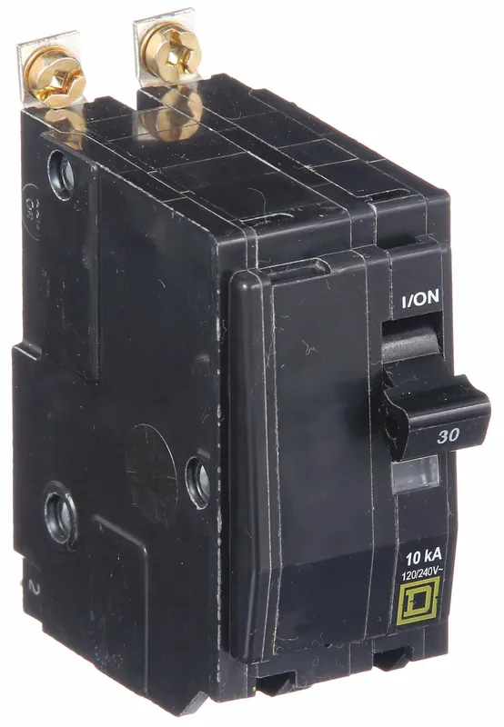 Square D QOB230HID Miniature Circuit Breaker, QO Series, 30A, 2-Pole, 120/240V AC, Bolt-On, HID Type