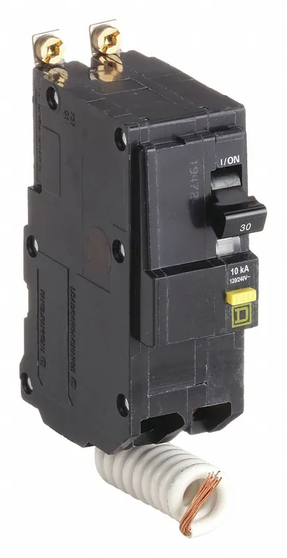 Square D QOB230GFI Miniature Circuit Breaker, GFCI, 30A, 120/240V AC, 2 Poles, Bolt On