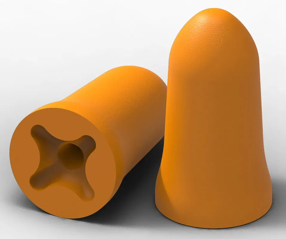HexArmor 18-10001 accuFit Disposable Ear Plugs, Bullet Shape, 30 dB NRR, Foam, Orange, Uncorded, 200 PK