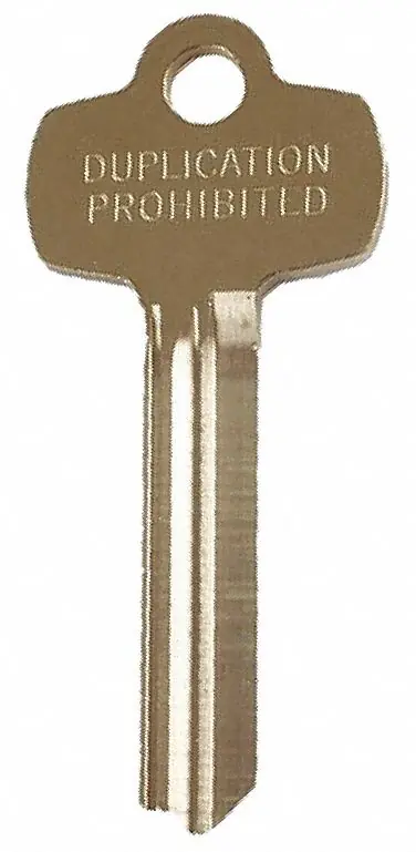 BEST 1A1D1KS473KS800 Key Blank, Standard, D Keyway, Brass Nickel Plated, 1/2 in, 0 Pins, for BEST 1C Cylinder