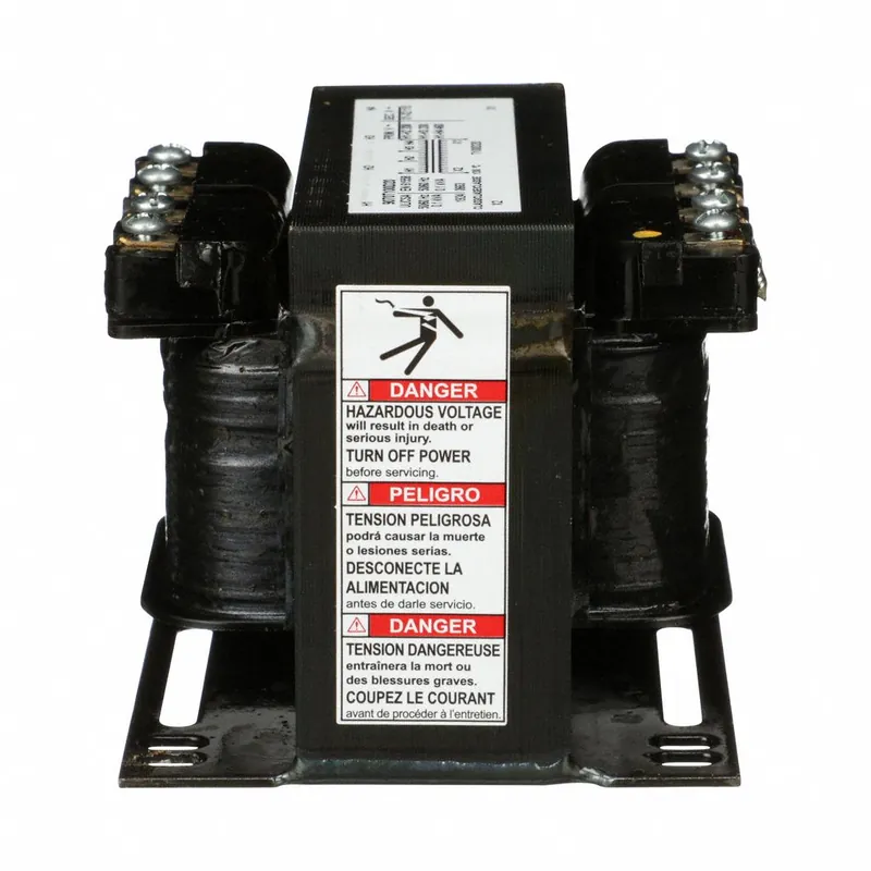 Square D 9070T100D20 Control Transformer, 100 VA, 208/240/480V AC to 120V AC, 1-Phase, Foot Mount