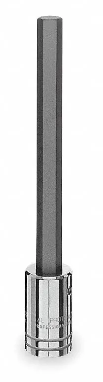 Proto J54415/8XL Socket Bit, 1/2 in Drive, Hex Tip, 5/8 in Tip Size, 7-3/16 in Overall Length, Fixed Insert