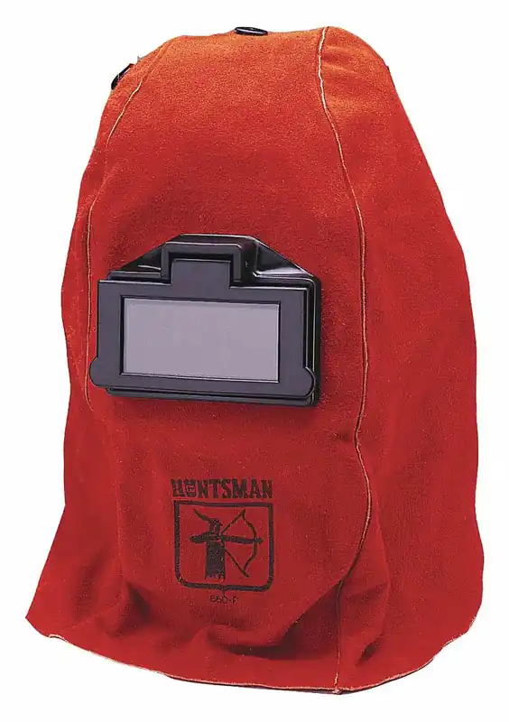 Jackson Safety 26035 Welding Helmet, Passive, Fixed Shade 10, Red, 2 in x 4.25 in, Leather, Ratchet