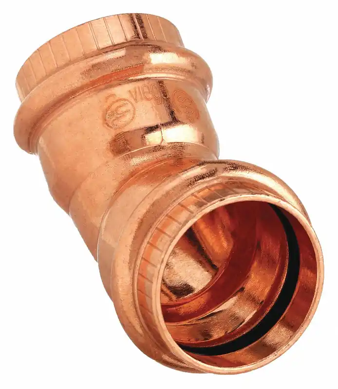 Viega 77043 45 Degree Elbow Copper, Press-Fit x Press-Fit, 2 in x 2 in Copper Tube Size