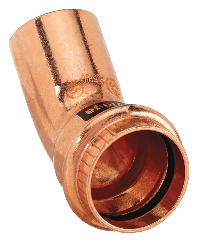 Viega 77053 45 Degree Street Elbow Copper, Press-Fit x FTG, 3/4 in x 3/4 in Copper Tube Size
