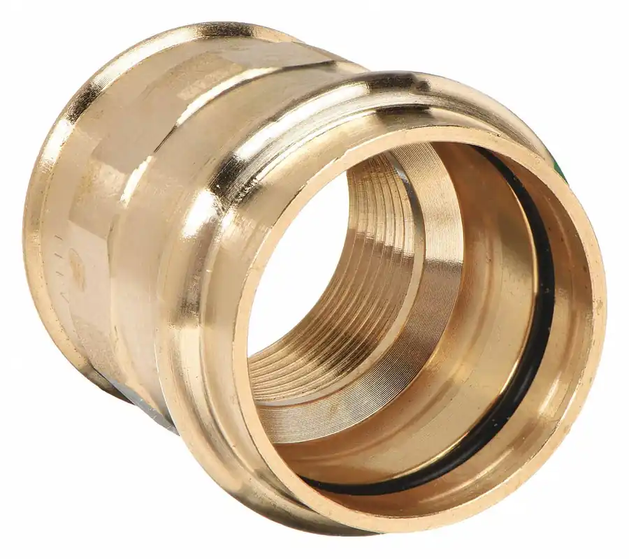Viega Propress 79370 Crimp Adapter Fitting, Straight, 2 in Press-Fit x 2 in FNPT, Bronze, EPDM, 200 psi