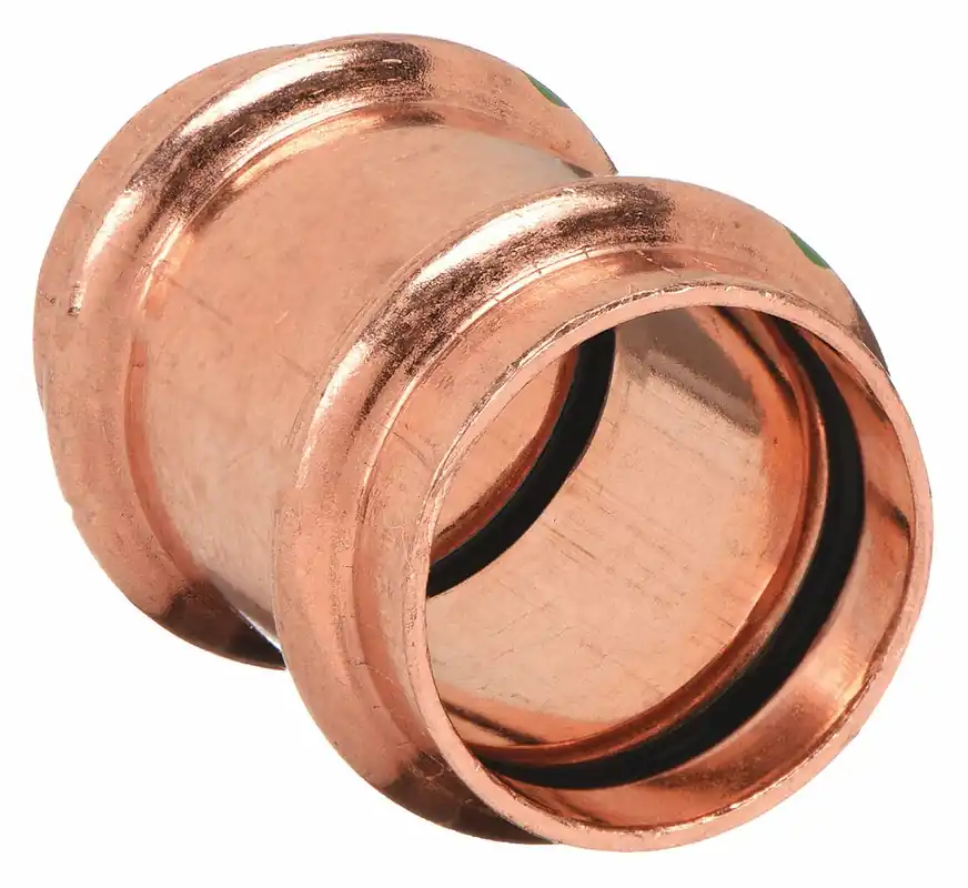 Viega Propress 78187 Crimp Coupling Fitting, Straight, 1-1/4 in CTS x 1-1/4 in CTS, Copper