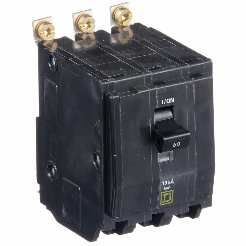 Square D QOB360 Miniature Circuit Breaker, 60 A, 3-Pole, 120/240V AC, Bolt-On