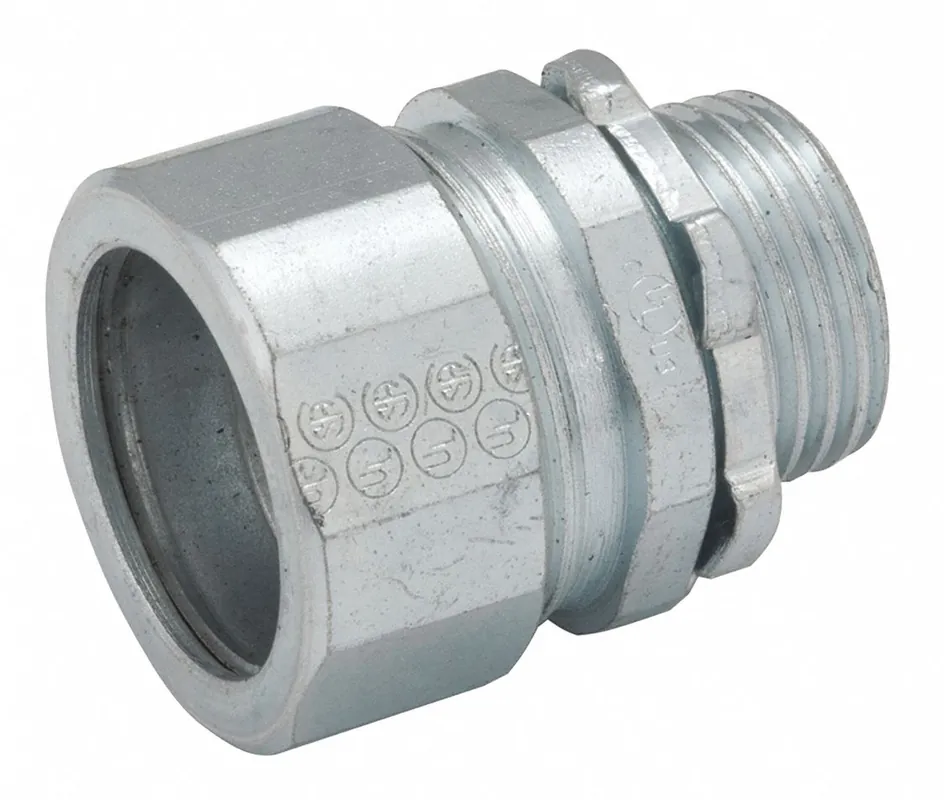 Raco 1802 Compression Connector for RMC/IMC Conduit, Steel, 1/2 in Trade Size