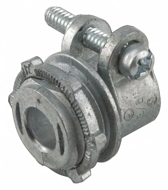 Raco 2192 Straight Squeeze-Clamp Connector, Zinc, 1/2 in Trade Size