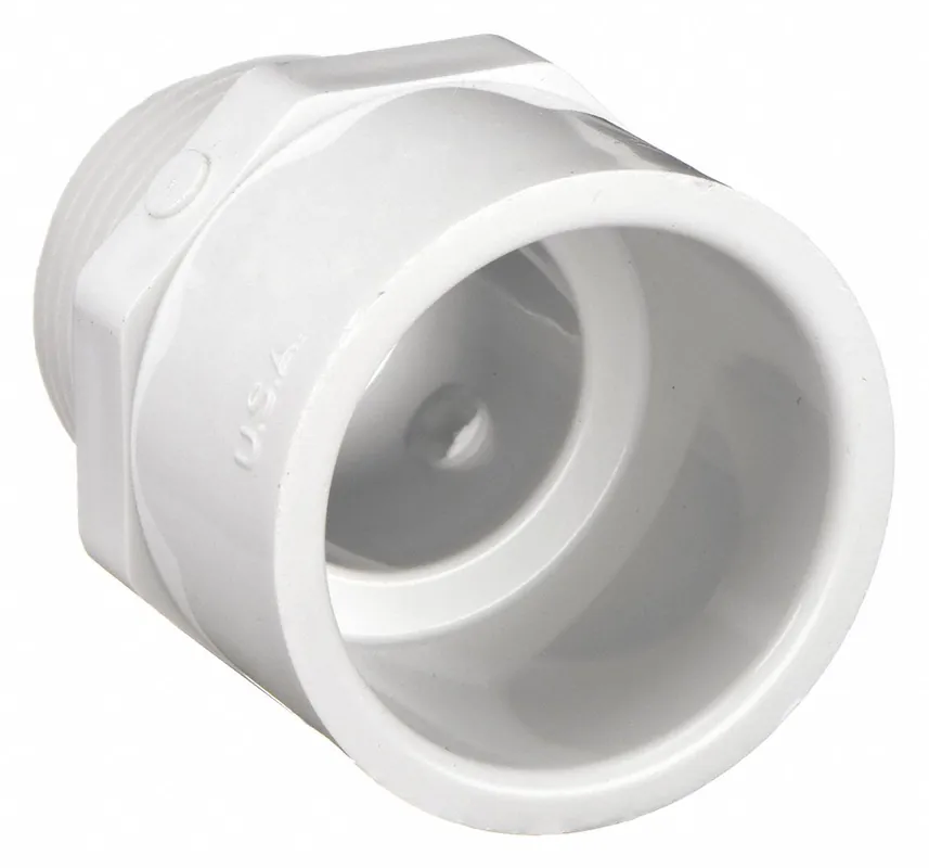 Approved Vendor 436020 PVC Pipe Adapter, Schedule 40, 2 in, Male NPT x Socket