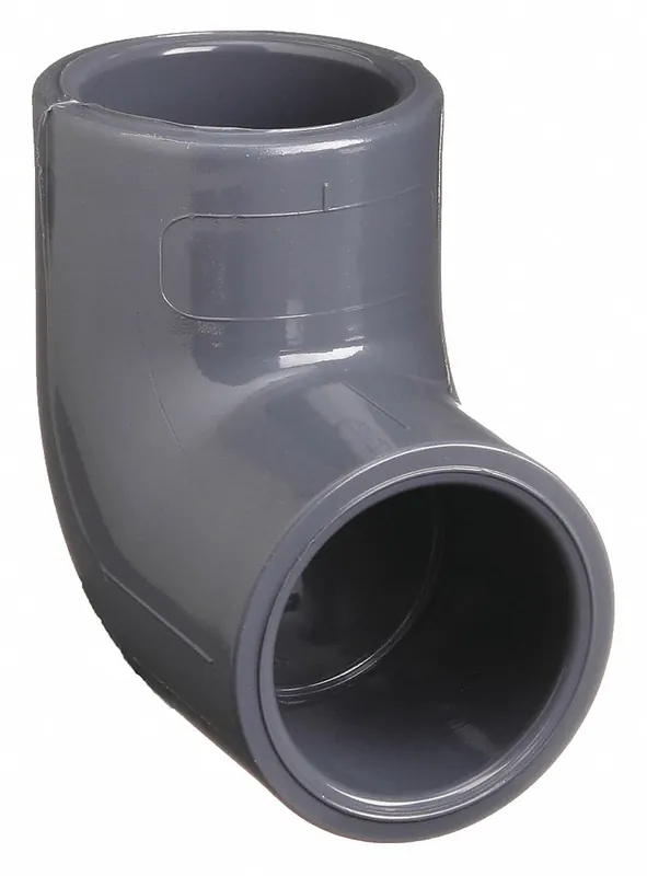Approved Vendor 806-015 PVC 90-Degree Pipe Elbow, Schedule 80, 1-1/2 in, Socket x Socket, Gray