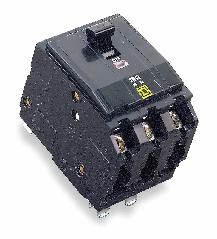 Square D QOB3701021 Miniature Circuit Breaker, 70 A, 120/240V AC, 3-Pole, Shunt Trip, 10kA, Bolt-On