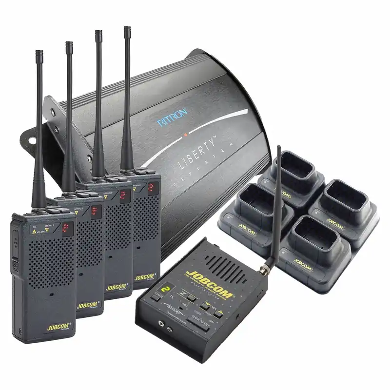Ritron LIBERTY-JN Two Way Radio and Repeater Bundle, UHF, 1 Channel, 2 W, 4 Radios