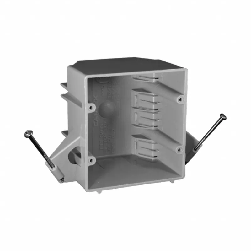 Cantex EZ32DNR Electrical Box, Switch, 2-Gang, 32 cu in, PVC, Gray