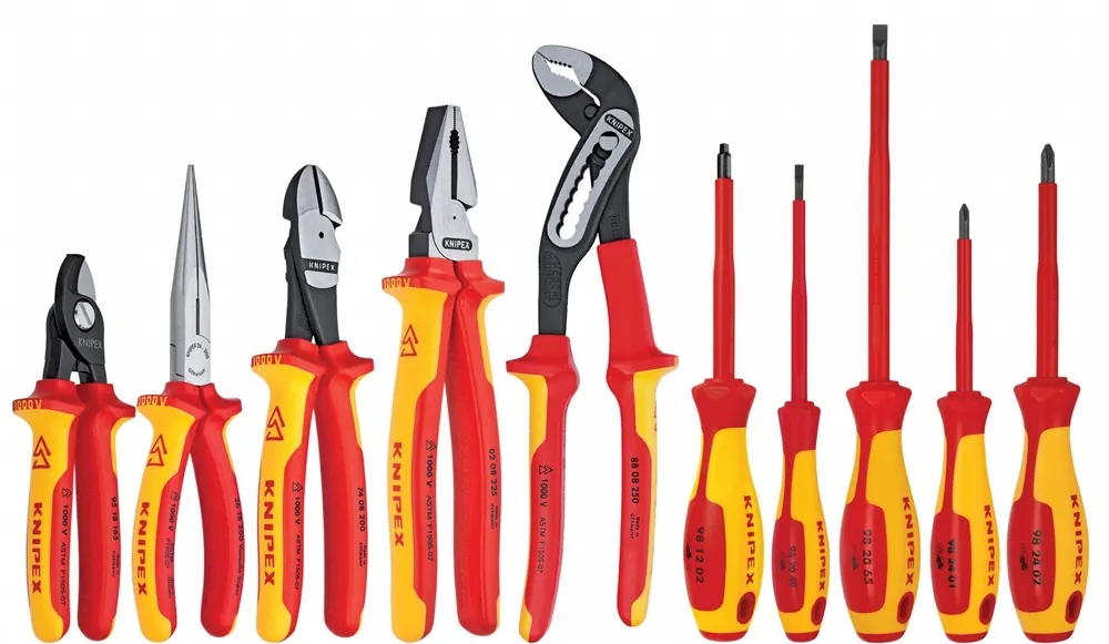Knipex 9K 98 98 30 US Insulated Tool Kit, 10 Pc, Drivers/Bits and Pliers, Tool Case