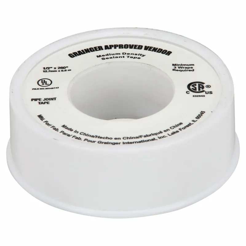 Approved Vendor Thread Sealant Tape, Medium Density, 1/2 in x 21 ft, White, PTFE