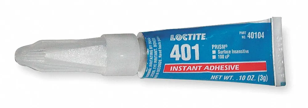 Loctite 401 Instant Adhesive, 0.1 fl oz, Tube, Clear, For Plastics