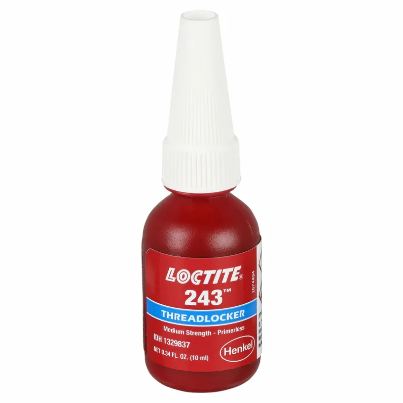 Loctite 243 Threadlocker, Primerless Medium-Strength, Blue, 0.34 fl oz, Oil Tolerant