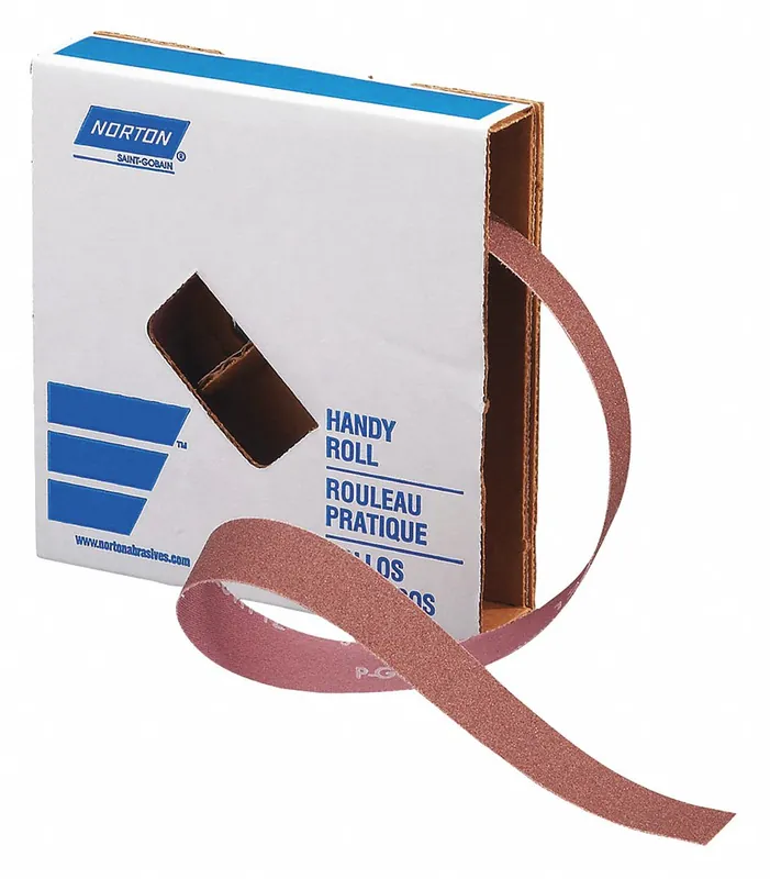 Norton K225 Abrasive Utility Roll, 1 in x 30 ft, Aluminum Oxide, P180, Cloth
