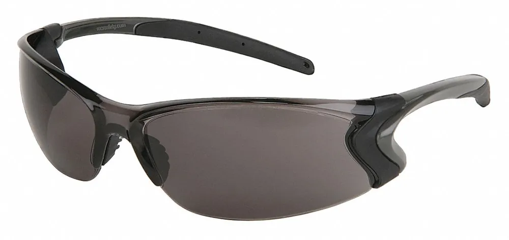 MCR Safety BD112P Safety Glasses, Gray Lens, Frameless, Scratch-Resistant, Dielectric, Gray Frame