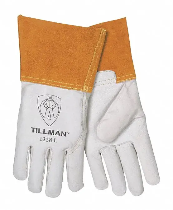 Tillman 1328 Welding Gloves, L, Goatskin, Straight Thumb, Straight Cuff, 1 PR