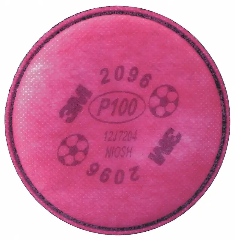 3M 2096 P100 Particulate Filter with Nuisance Acid Gas Relief, Bayonet, Magenta, 2 PK