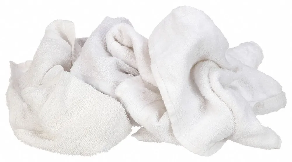 Approved Vendor G206010PC Cloth Rag, Terry Cloth, Reclaimed, White, 14 in x 17 in, 10 lb