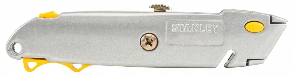 Stanley 10-499 Utility Knife, 6-1/2 in, Quick-Change Retractable Blade, Metal, with Blades