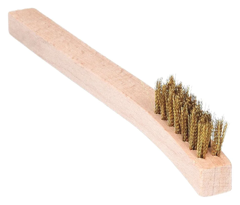Approved Vendor KV1VAG3 Wire Scratch Brush, Brass, 2 in Brush, 6 in Wood Handle, 5 PK