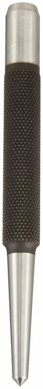 Starrett 117E Center Punch, 1/4 in Tip, Round, 7/16 in Shank, 5 in Overall
